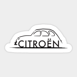 Citroen 2CV deux chevaux Black Sticker